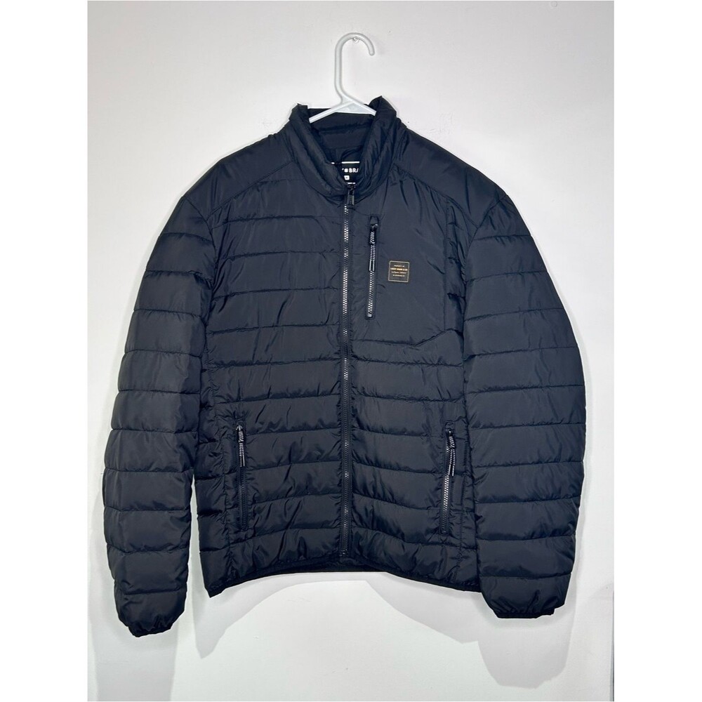 Lucky Brand Men’s Medium Black Packable Puffer Jacket Sustainable Insulated coat